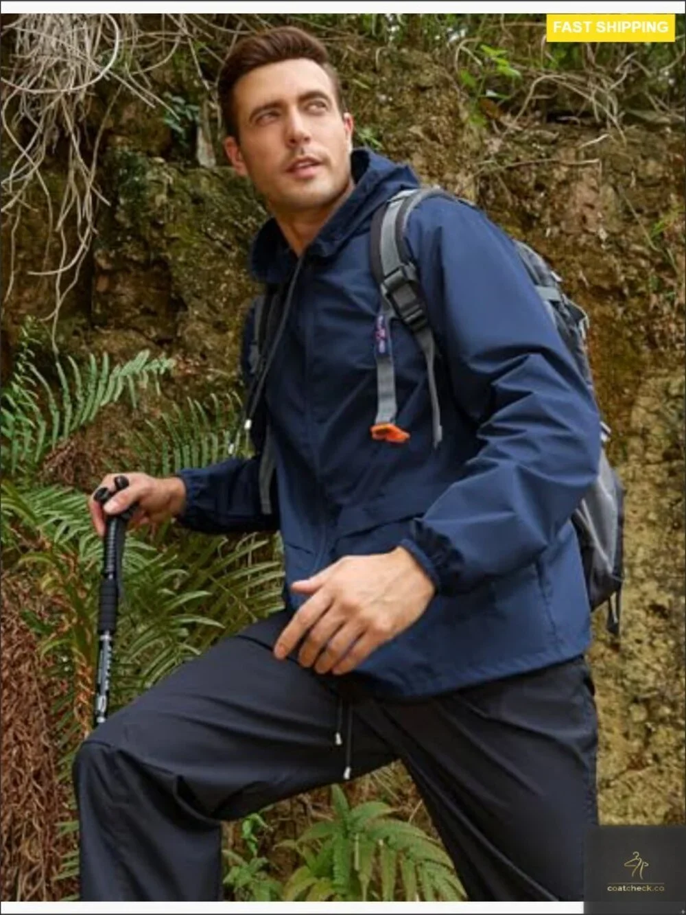 Lightweight Waterproof Rain Jacket with Hood Packable Windbreaker Hiking